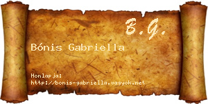 Bónis Gabriella névjegykártya